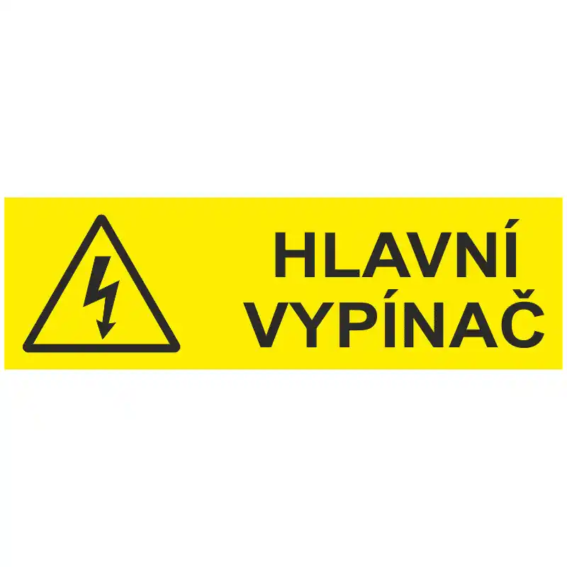 Časově Omezené STRO.M 6131a-09-22 Hlavní vypínač 6,5 x 2cm žlutočerná (samolepka)