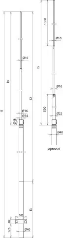 DEHN 105172 trubkový jímač D 40/16/10 L 6000mm Al Tovární Cena