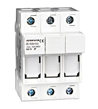 SCHRACK IS506103-- Pojistkový odpínač 10x38mm, 3-pólový, 32A Horká Nabídka
