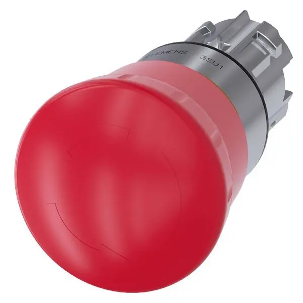 SIEMENS 3SU1050-1HB20-0AA0 EMERGENCY STOP mushroom pushbutton, 22 mm, round, metal, 40mm Akční Nabídka