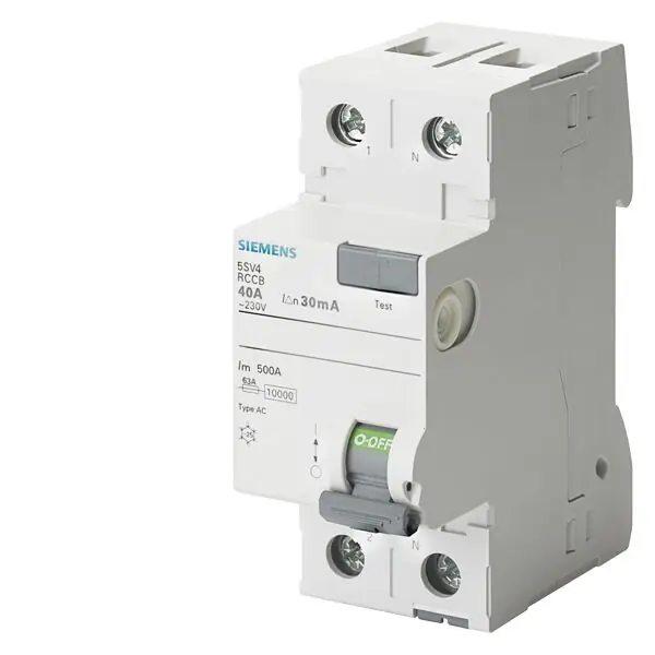 SIEMENS 5SV4311-0 Residual current operated circuit breaker, 2-pole, Type AC, 16A, 30mA, 2 Cenově Výhodný