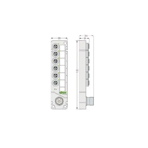 Originální WAGO 757-363 M8 S/A box 6-násobný, 3-polový, M16