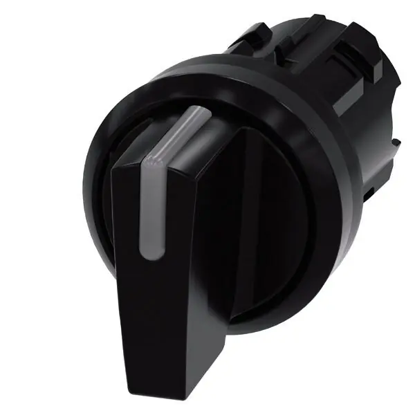 SIEMENS 3SU1002-2BM10-0AA0 Illuminable selector switch, 22 mm, round, plastic, black Ihned K Objednání