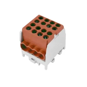 Sezónní Sleva POLLMANN 2080176 Svorkovnice rozbočovací HLAK 25 1/6 M2, 100A, 1pól., AL/CU, IP20, hnědá, na DIN