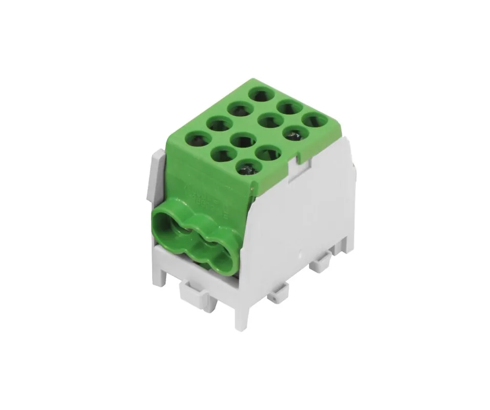 Top Prodej POLLMANN 2080170 Svorkovnice rozbočovací HLAK 25 1/4 M2, 100A, 1pól., AL/CU, IP20, zelená, na DIN