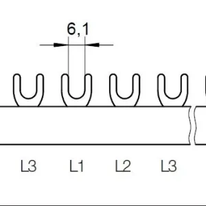 ELKUTEC G-3L-1000/16 Propojovací lišta, vidlička, 3pól., 80A, rozteč 17,8mm Cenově Výhodný