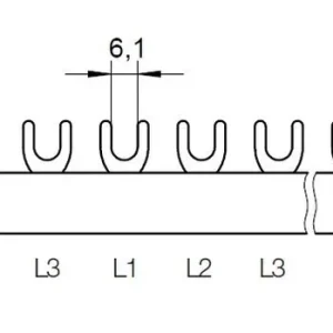 ELKUTEC G-3L-210/10 Propojovací lišta, vidlička, 3pól., 63A, rozteč 17,8mm Velkoobchod