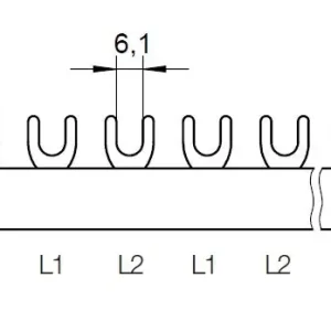 ELKUTEC G-2L-210/10 Propojovací lišta, vidlička, 2pól., 63A, rozteč 17,8mm Výhodná Nabídka
