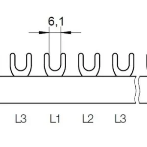 Cenová Bomba POLLMANN 2211314 Propojovací lišta G-3L-27-1000/16, vidlička, 3pól., 80A, rozteč 27mm