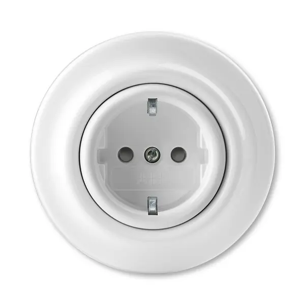 Časově Omezené ABB 5520K-C03459, DECENTO Zásuvka jednonásobná (podle DIN), bezš.; bílá-porcelán