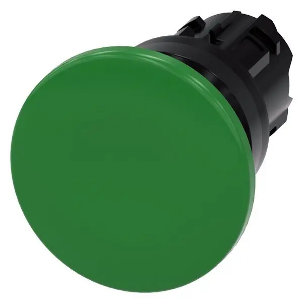 SIEMENS 3SU1000-1BD40-0AA0 Mushroom pushbutton, 22 mm, round, plastic, green, 40 mm Záruka V Ceně