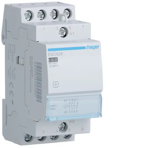 HAGER ESC428 Stykač 25A, 3S+1R, 230V AC Oblíbený