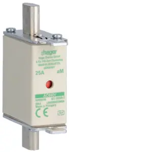 Značkový HAGER LNH000025M6A Pojistka nožová, velikost NH000, 25A aM, 690V AC