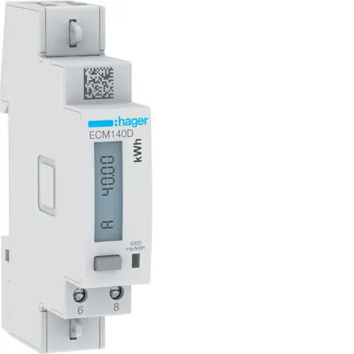 Víkendová Akce HAGER ECM140D Digitální elektroměr 1F, 1Tar. přímé měř. do 40 A, s M-Bus výstupem, MID