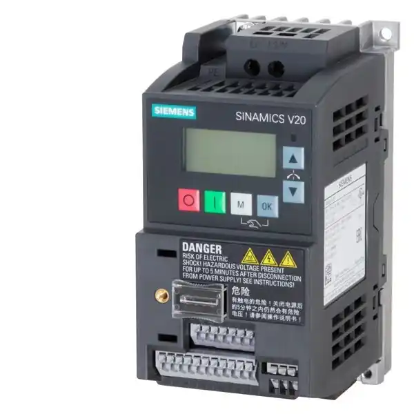 SIEMENS 6SL3210-5BB11-2BV1 SINAMICS V20 200-240 V 1-phase-AC -10/+10 Rated power 0.12 kW Sezónní Sleva