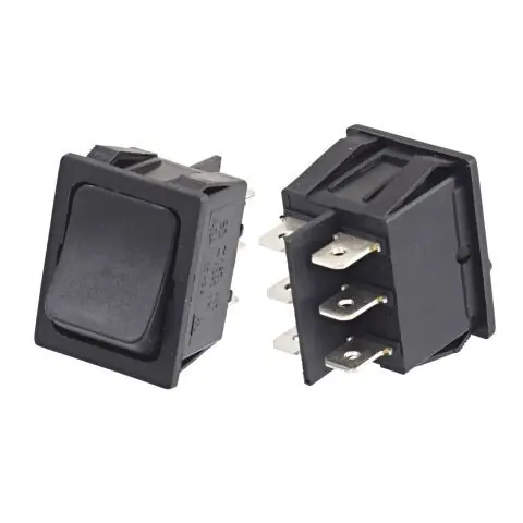 Bezpečná Platba RS-202-4C1-B/B Kolébkový přepínač do panelu 2-pólový přepínací ON-ON