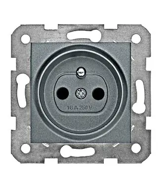 SCHRACK EV111049-- Zásuvka ČSN, bezšroubové svorky, antracit Víkendová Akce