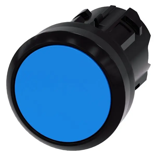 Cenově Výhodný SIEMENS 3SU1000-0AB50-0AA0 Pushbutton, 22 mm, round, plastic, blue, pushbutton, flat