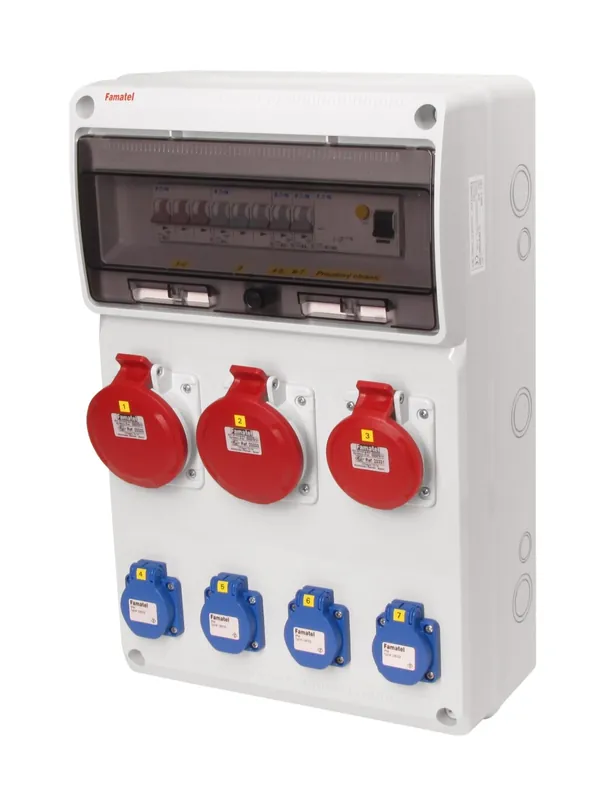 FAMATEL v632 ZSF40102000.1 /3952 Zásuvková skříň IP44 jištěná s chráničem 40/4/003 - přístroje Eaton Akční Cena