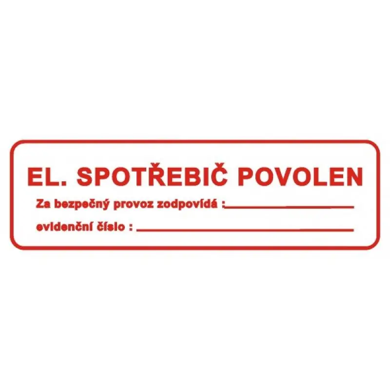 Profesionální STRO.M DT029b-15-01 Elektrický spotřebič povolen 30x10cm (samolepka)