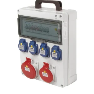 Značkový FAMATEL fb34005 ZSF40101000.1 /5813 Zásuvková skříň IP44 jištěná s chráničem 40/4/003, přenosná