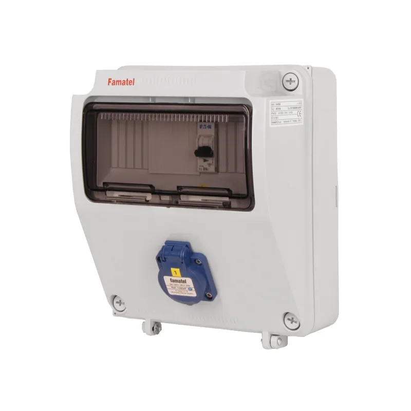 FAMATEL v003-6kA ZSF10000000.0 /3957  Zásuvková skříň IP54 jištěná bez chrániče - přístroje Eaton Dokud Zásoby Vydrží