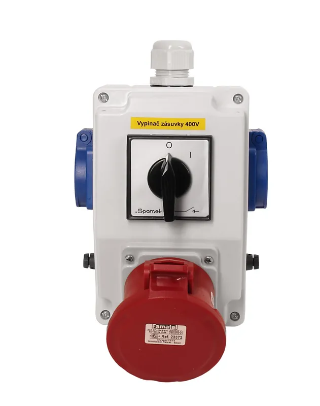 FAMATEL sb025 Zás. krabice se spínačem 0-1 SB025 IP44 2x230V/16A, 1x400V/32A/5 Levný