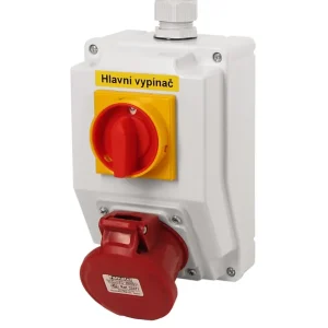 Luxusní FAMATEL sb201 Zás. krabice s hl. vypínačem 0-1 SB201 IP44 1x400V/16A/5