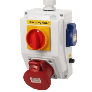 Celosvětová Doprava FAMATEL sb210 Zás. krabice s hl. vypínačem 0-1 SB210 IP44 1x230V/16A, 1x400V/16A/5