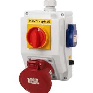 Omezená Nabídka FAMATEL sb215 Zás. krabice s hl. vypínačem 0-1 SB215 IP44 1x230V/16A, 1x400V/32A/5