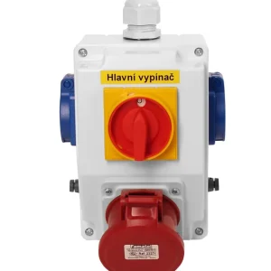 FAMATEL sb220 Zás. krabice s hl. vypínačem 0-1 SB220 IP44 2x230V/16A, 1x400V/16A/5 Doprava Zdarma