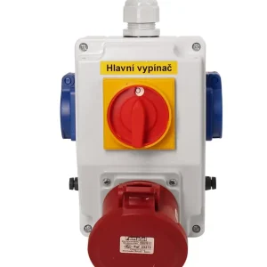 FAMATEL sb225 Zás. krabice s hl. vypínačem 0-1 SB225 IP44 2x230V/16A, 1x400V/32A/5 Jen Po Omezenou Doba