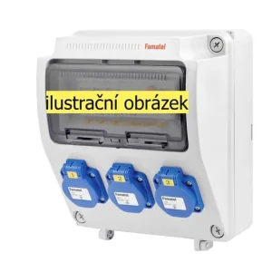 FAMATEL v134-6kA ZSF30000000.1 /3957 Zásuvková skříň IP54 jištěná s chráničem 25/2/003 - přístroje Eaton Pouze Dnes