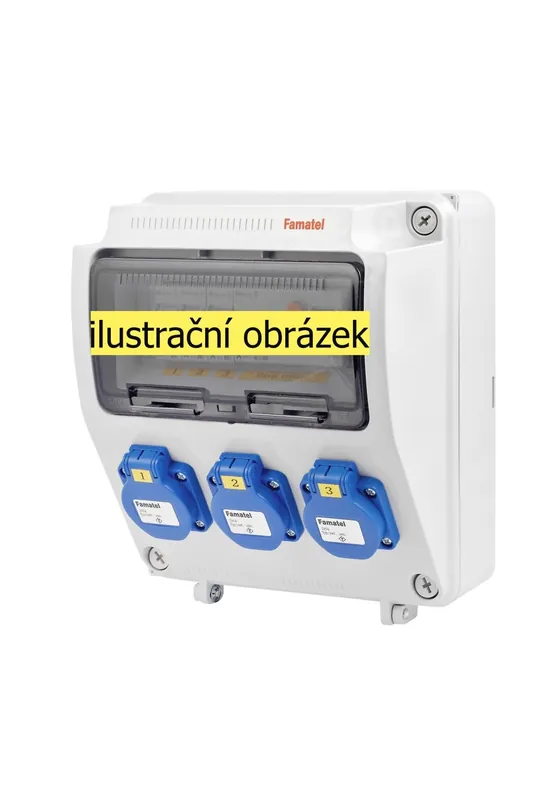 FAMATEL v134-6kA ZSF30000000.1 /3957 Zásuvková skříň IP54 jištěná s chráničem 25/2/003 - přístroje Eaton Pouze Dnes