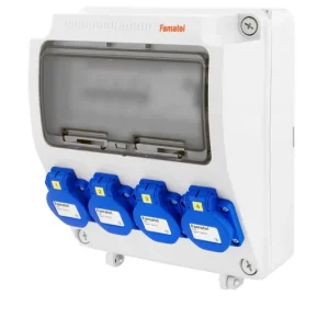 Oblíbený FAMATEL v145-6kA ZSF40000000.1 /3957  Zásuvková skříň IP54 jištěná s chráničem 40/4/003 - přístroje Eaton