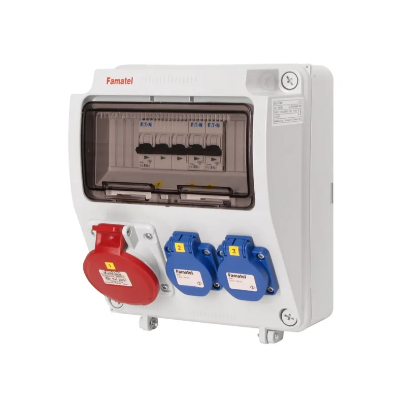 Profesionální FAMATEL v160-6kA ZSF20100000.0 /3957  Zásuvková skříň IP44 jištěná bez chrániče - přístroje Eaton
