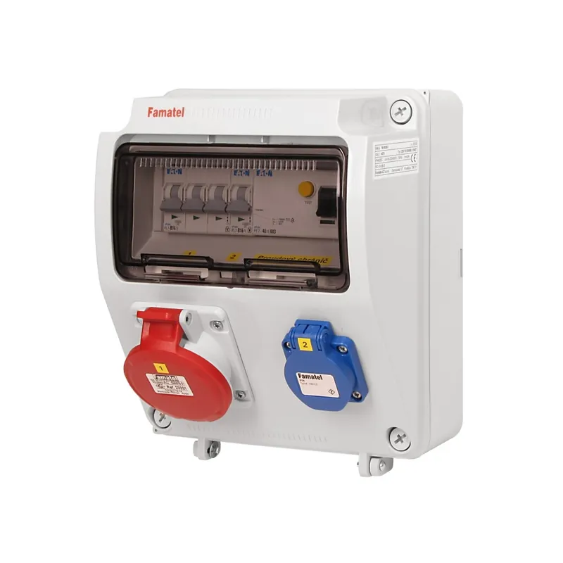FAMATEL v075 ZSF10100000.1 /3957  Zásuvková skříň IP44 jištěná s chráničem 40/4/003 - přístroje Eaton Velkoobchod