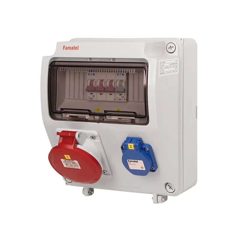 FAMATEL v085 ZSF10001000.0 /3957  Zásuvková skříň IP44 jištěná bez chrániče - přístroje Eaton Akční Nabídka