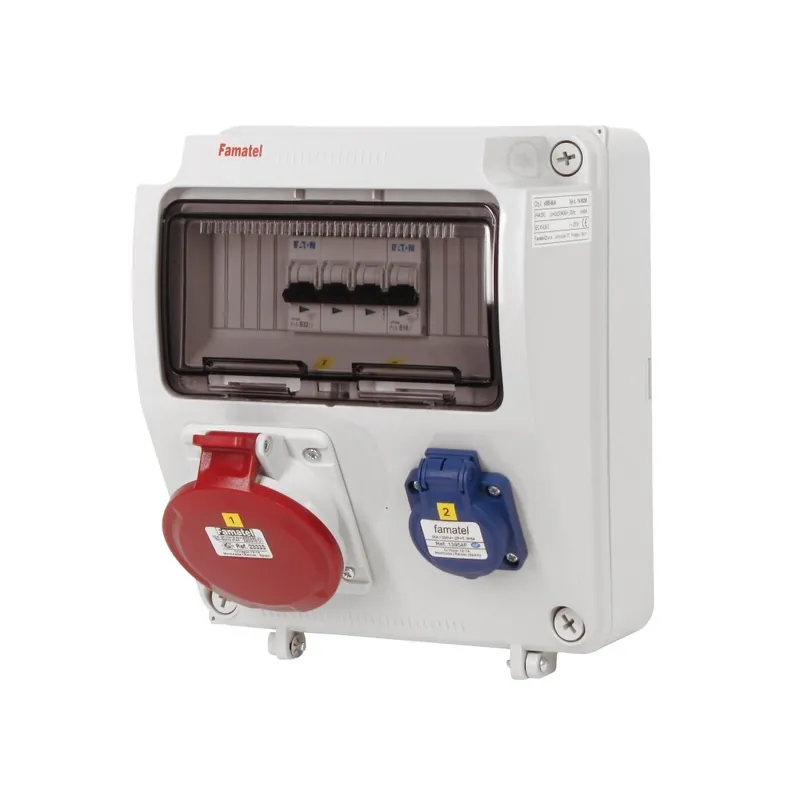 FAMATEL v085-6kA ZSF10001000.0 /3957  Zásuvková skříň IP44 jištěná bez chrániče - přístroje Eaton Jen Po Omezenou Doba