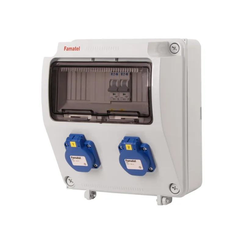 FAMATEL v110 ZSF20000000.0 /3957  Zásuvková skříň IP54 jištěná bez chrániče - přístroje Eaton Výprodej