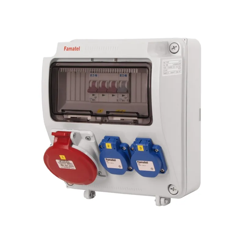 FAMATEL v1853 ZSF20001000.0 /3957  Zásuvková skříň IP44 jištěná bez chrániče - přístroje Eaton Celosvětová Doprava