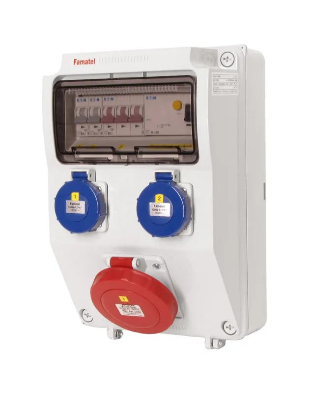 FAMATEL v196 ZSF20001000.1 /3958 Zásuvková skříň IP65 jištěná s chráničem 40/4/003 - přístroje Eaton Exkluzivní