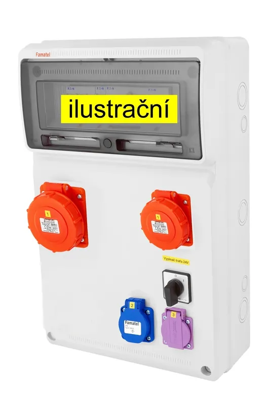 FAMATEL v2020 ZSFT11001010.1 /3952 Zásuvková skříň IP54 jištěná s chráničem 63/4/003 - přístroje Eaton Zlevněný