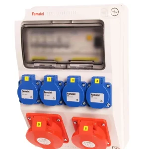 FAMATEL v1124-6kA ZSF40002000.0 /3958  Zásuvková skříň IP44 jištěná bez chrániče - přístroje Eaton Zlevněný