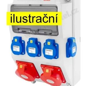 FAMATEL v1125-6kA ZSF40002000.0 /3958  Zásuvková skříň IP44 jištěná bez chrániče - přístroje Eaton Nová Kolekce