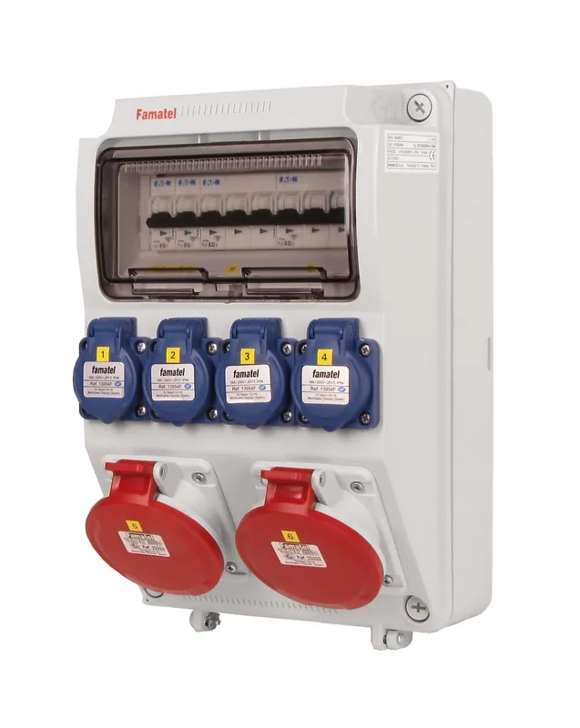 Sezónní Sleva FAMATEL v1126-6kA ZSF40002000.0 /3958 Zásuvková skříň IP44 jištěná bez chrániče - přístroje Eaton
