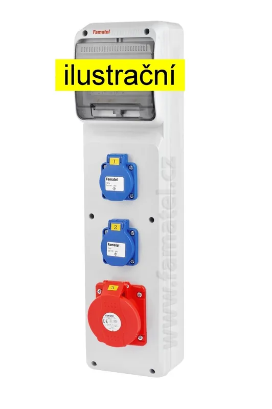FAMATEL v250-6kA ZSF20001000.0 /3950 Zásuvková skříň IP44 jištěná bez chrániče - přístroje Eaton Akce