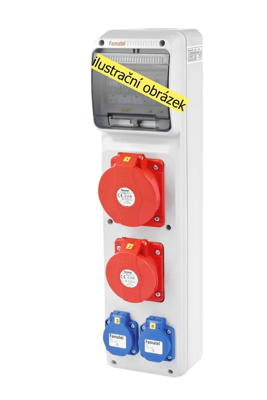 FAMATEL v264 ZSF20200000.0 /3950 Zásuvková skříň IP44 jištěná bez chrániče - přístroje Eaton Vysoce Kvalitní