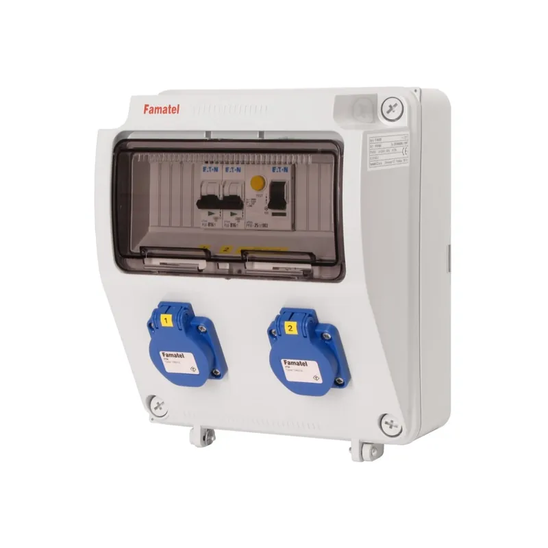 Nejlepší Volba FAMATEL v115-6kA ZSF20000000.1 /3957  Zásuvková skříň IP54 jištěná s chráničem 25/2/003 - přístroje Eaton