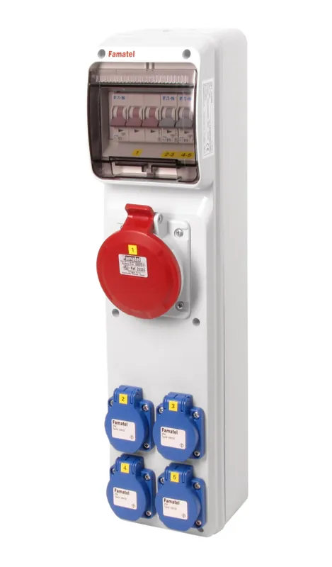 FAMATEL v297-6kA ZSF40001000.0 /3950 Zásuvková skříň IP44 jištěná bez chrániče - přístroje Eaton Autentický